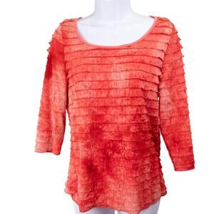 Only Nine Vintage Ruffle Tie Dye Pink Top